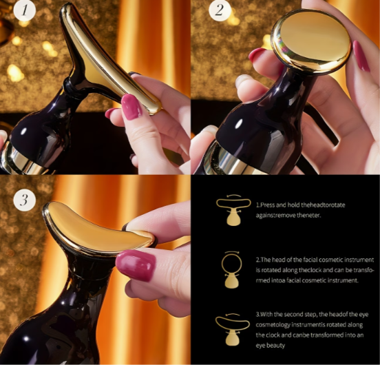 3-in-1 Gua Sha Facial Massager – Face, Neck & Eye Tool