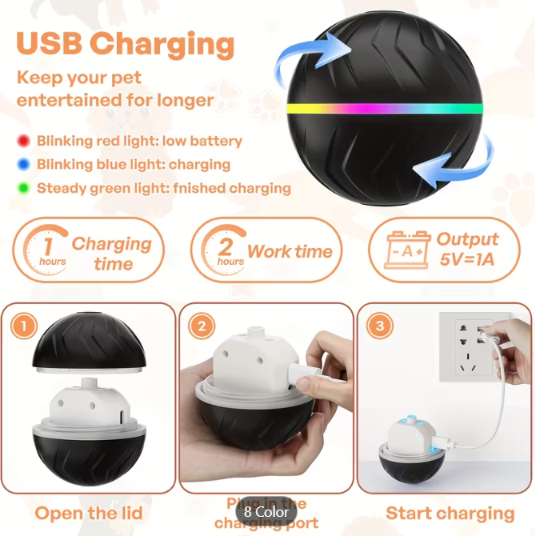 Smart Interactive Dog Ball – Auto-Rolling Pet Toy