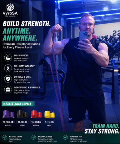 4pcs Resistance Bands Set – Pull Up & Workout Assist Bands.