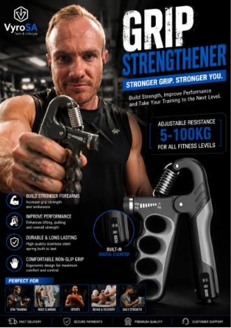 Adjustable Hand Gripper 5-100KG – Grip Strength Trainer with Mechanical Counter