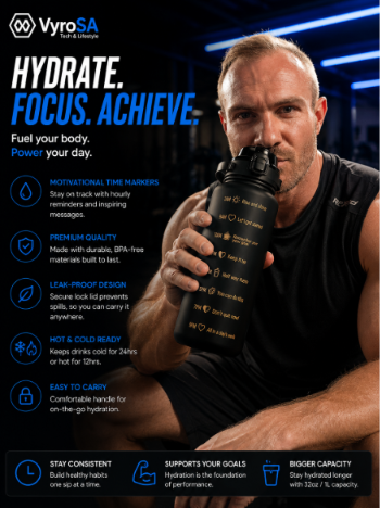 Frosted Motivational Water Bottle Set – 3-Piece (300ml, 700ml & 2000ml)