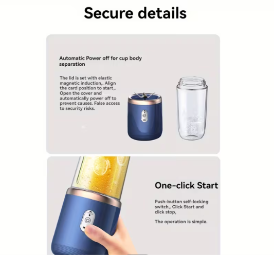 400ml Portable Electric Juicer - pink with juicing cup