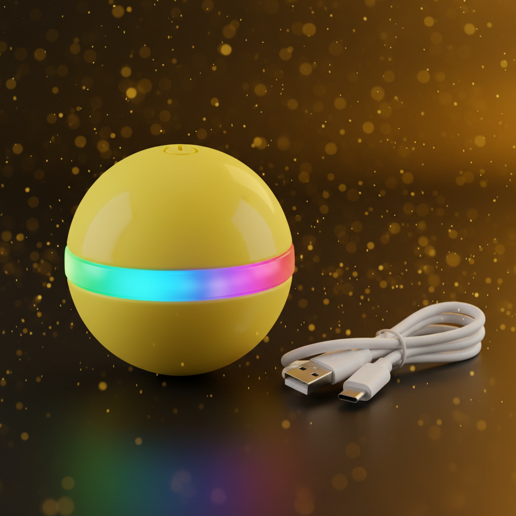 Yellow Smart Dog Ball - Enhanced Background
