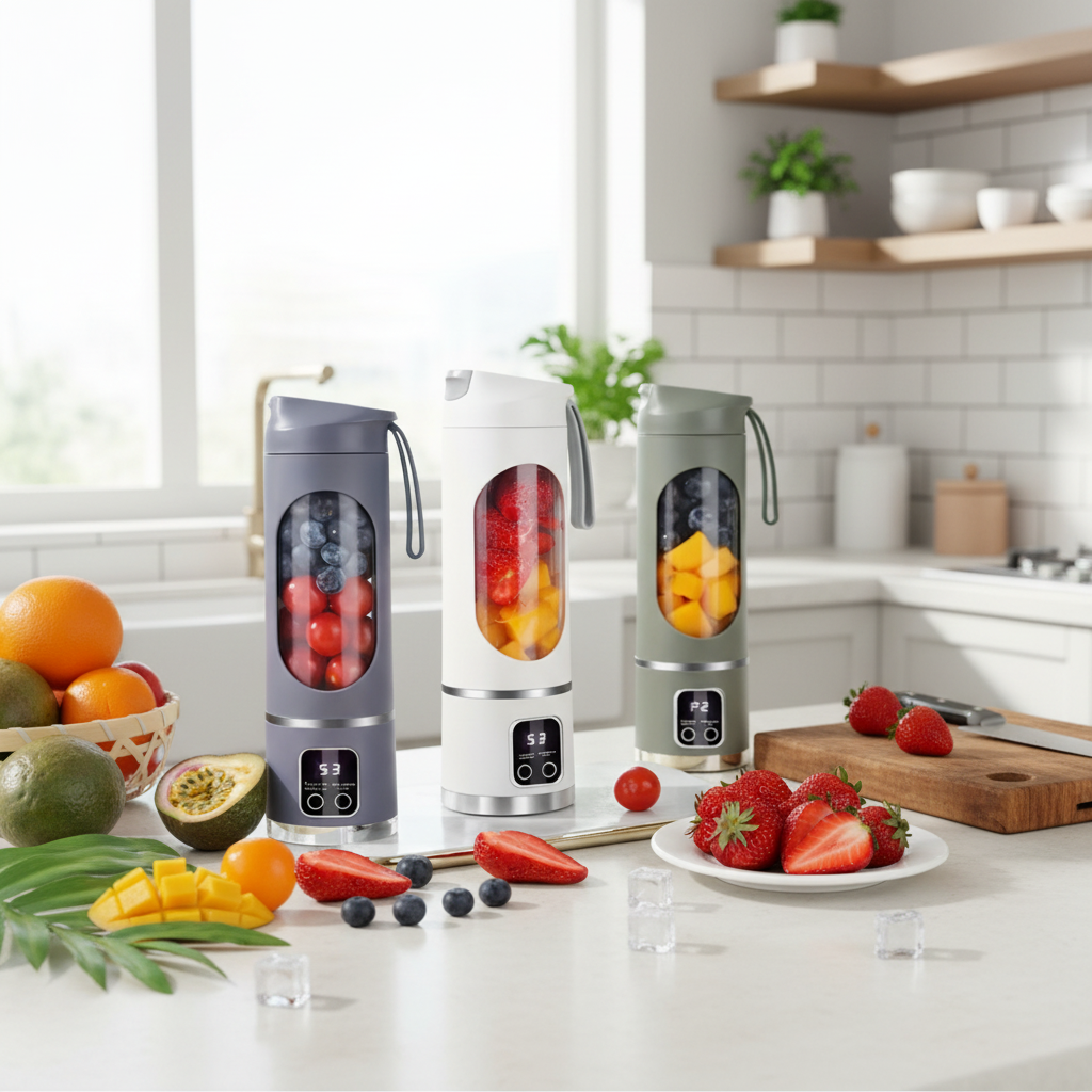 Portable Blender lifestyle shot - fresh fruits in modern kitchen