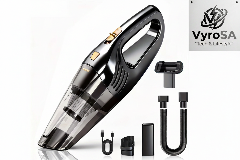 Black Cordless Vacuum with VyroSA Logo
