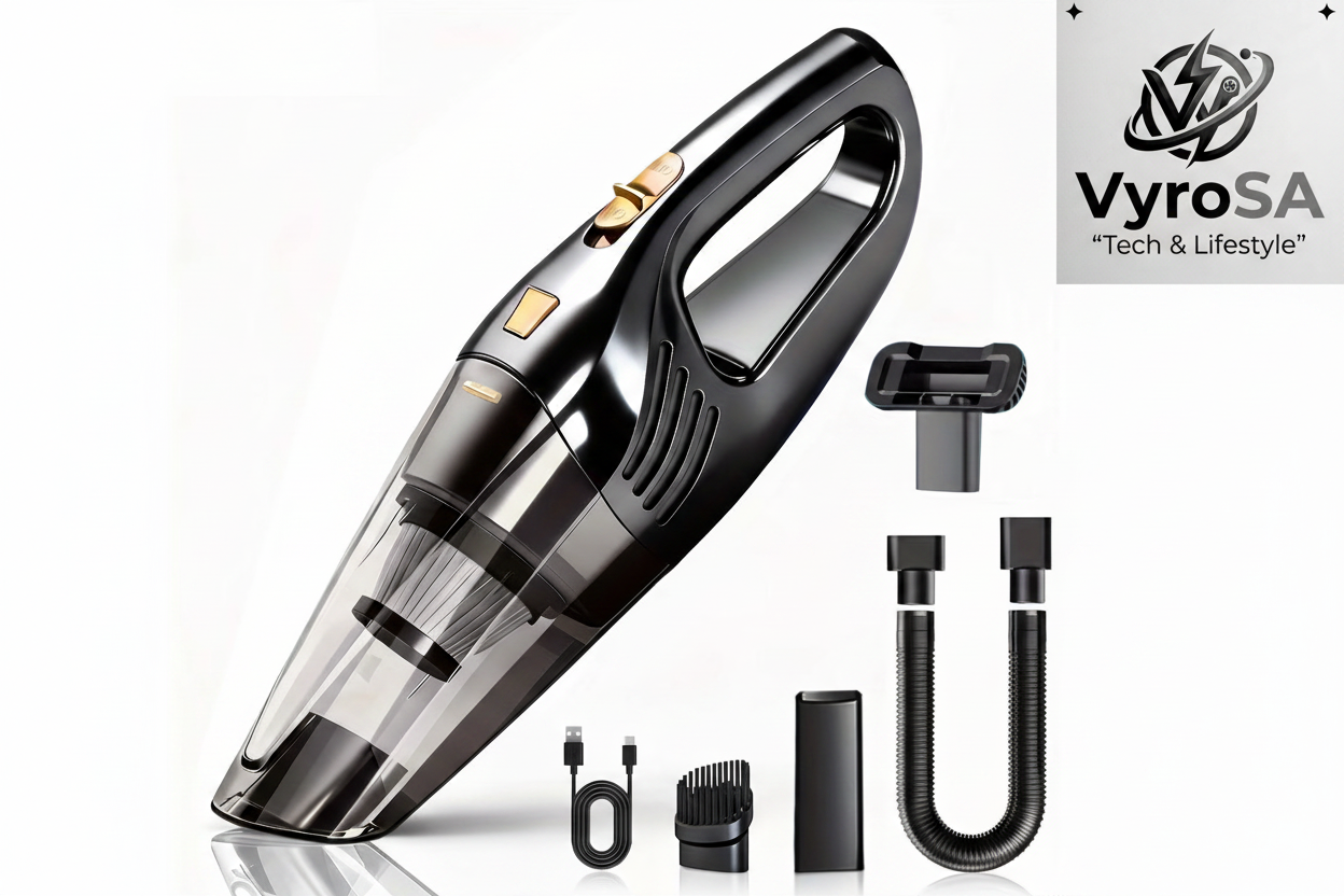 Black Cordless Vacuum with VyroSA Logo